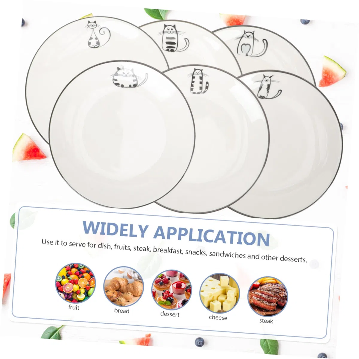 TOYANDONA Set da 6 Piatti in Ceramica Lisci e Lucidi Design Elegante e Forma Semplice, per Famiglie e Matrimoni, e Aspetto Raffinato Stili multipli