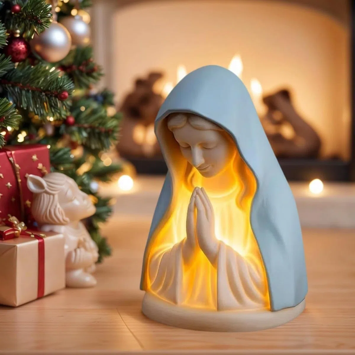 Generico Notturno Madonna | Statua Luminosa della Sacra Vergine Maria - Accessorio Casa per Camera Notturna Angolo Preghiera Cucina Soggiorno