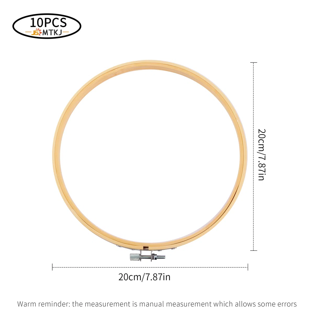 10 Pezzi Telaio da Ricamo, 20 cm Cerchi da Ricamo Rotondi, Regolabile Telai in Legno bambù Ricamo Cucito per Cucito a Mano Decorazione e Progetti Fai da Te