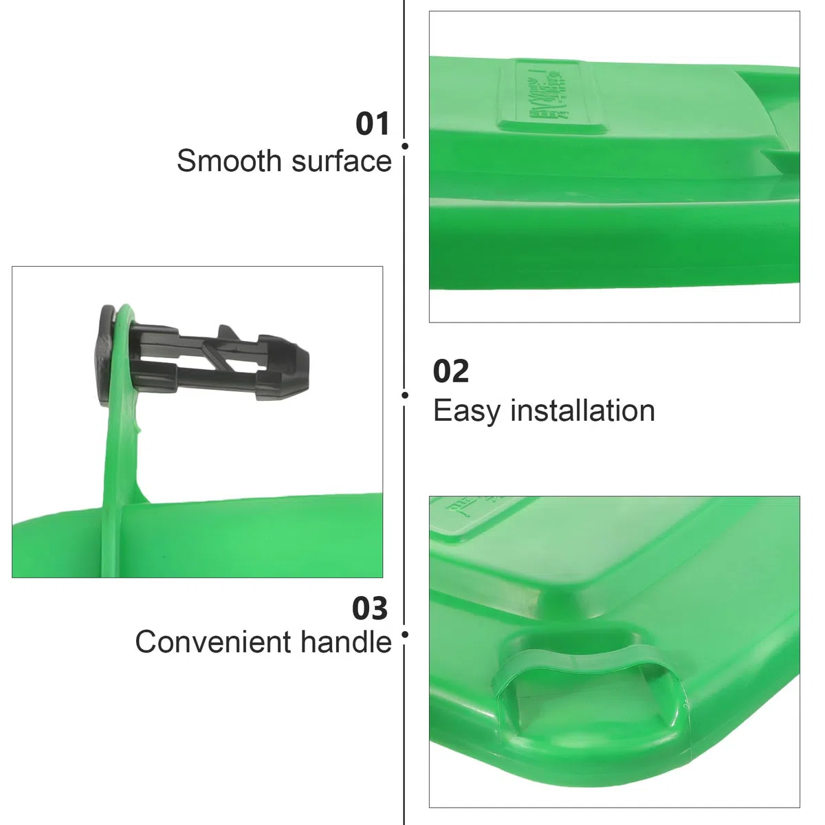 Coperchio Bidone Spazzatura da 50l in Plastico Verde Resistente alle Intemperie, Copertura per Bidoni della Spazzatura All'aperto, Protezione del Coperchio