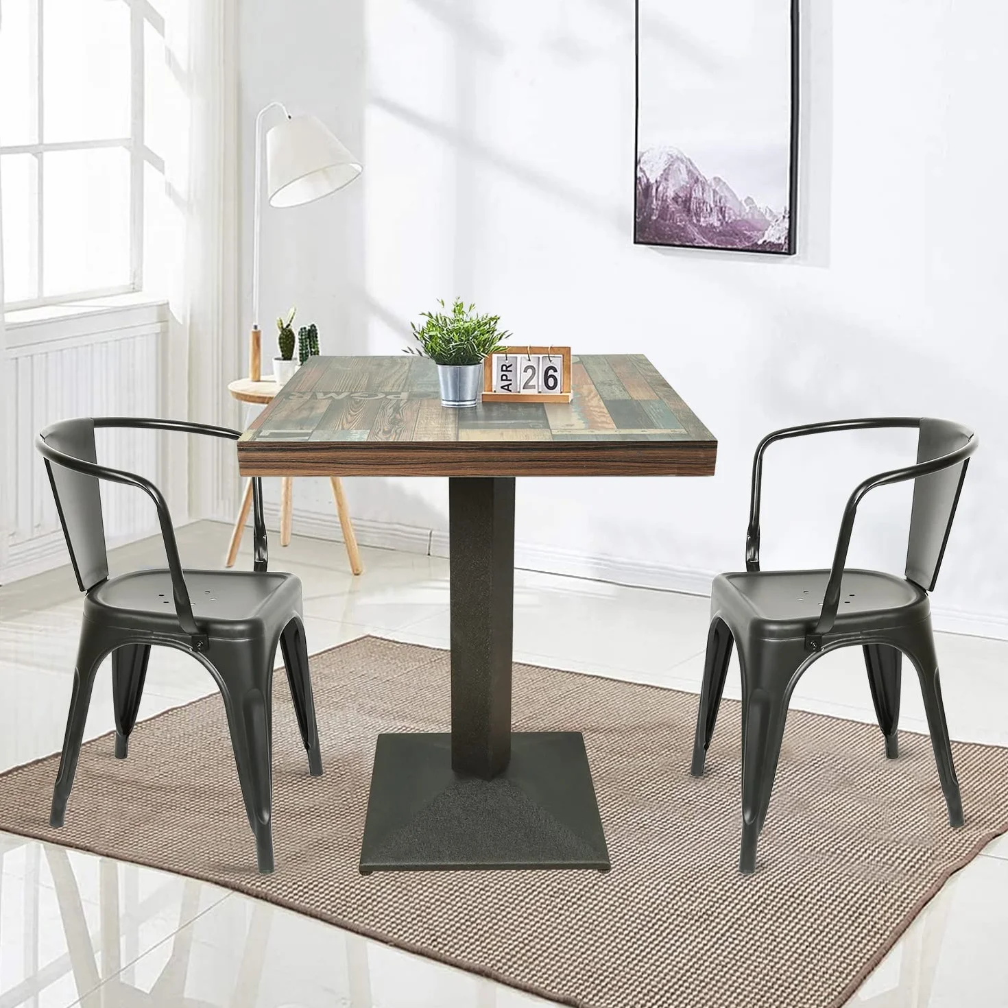 LANTUS Tavolo da bar/cucina, bistrot per sala da pranzo, sala ricevimento, tavolo da pranzo scandinavo design (60 x 60 x 75 cm (rivestimento del pavimento))