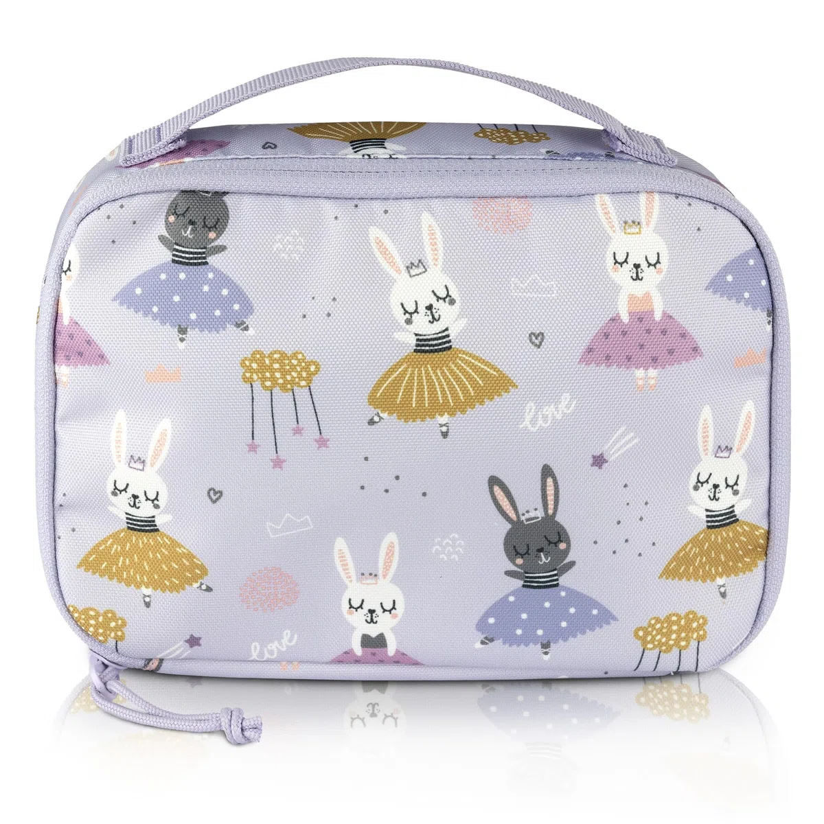 Borsa Termica Bambini, Borsa per il Pranzo, Mini Borsa Isolata per Cosmetici, Medicine, Snack - Sostenibile (Lilla - Ballerina, 21,5 x 14,5 x 6,5 cm)
