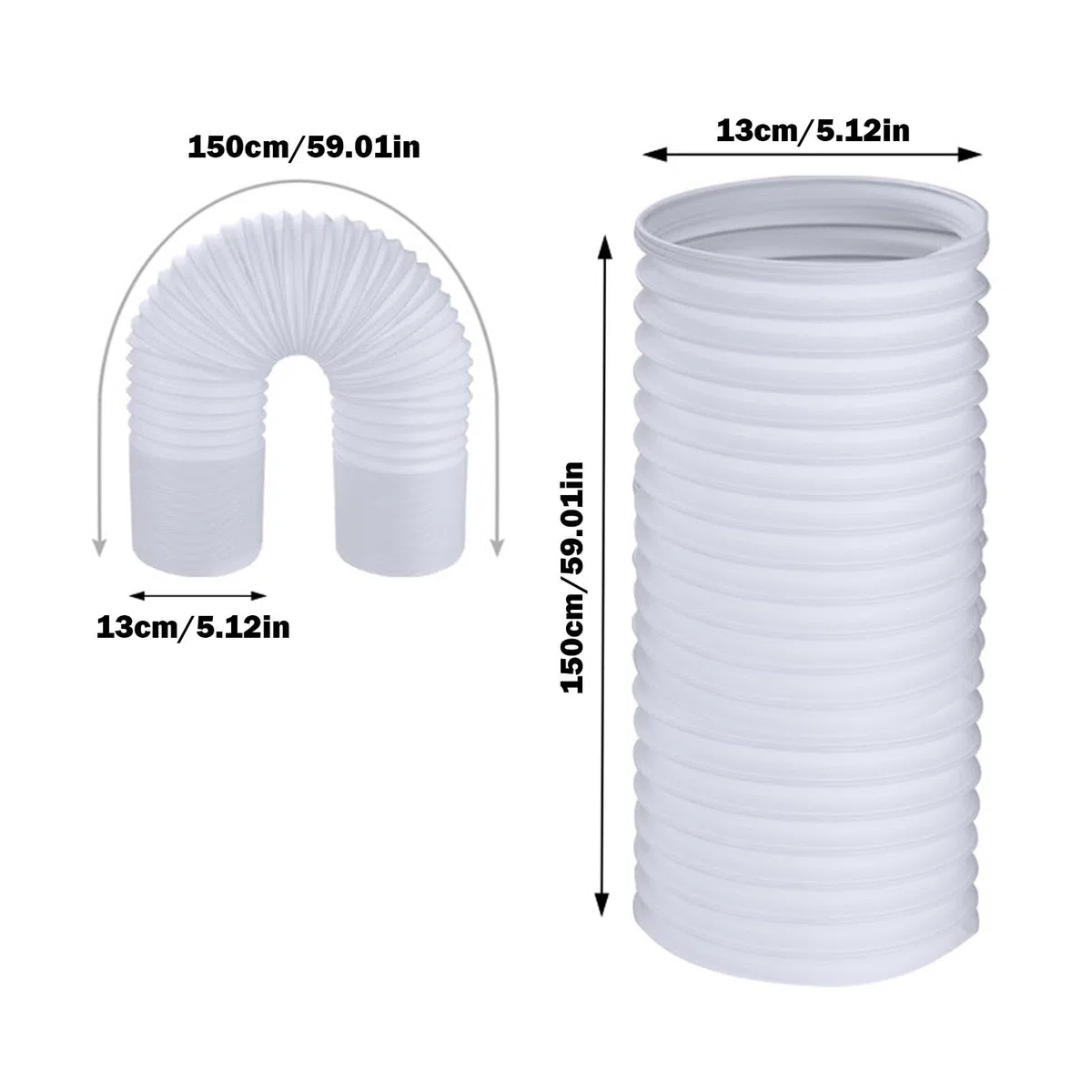 Tubo Climatizzatore Portatile, Flessibile In PVC, Universale Tubo di Scarico, Diametro 130 mm/150mm, Lunghezza 1,5M/2M/3 M, Perfetto Per Impianti Di Climatizzazione, Asciugatrici E Cappe Aspiranti