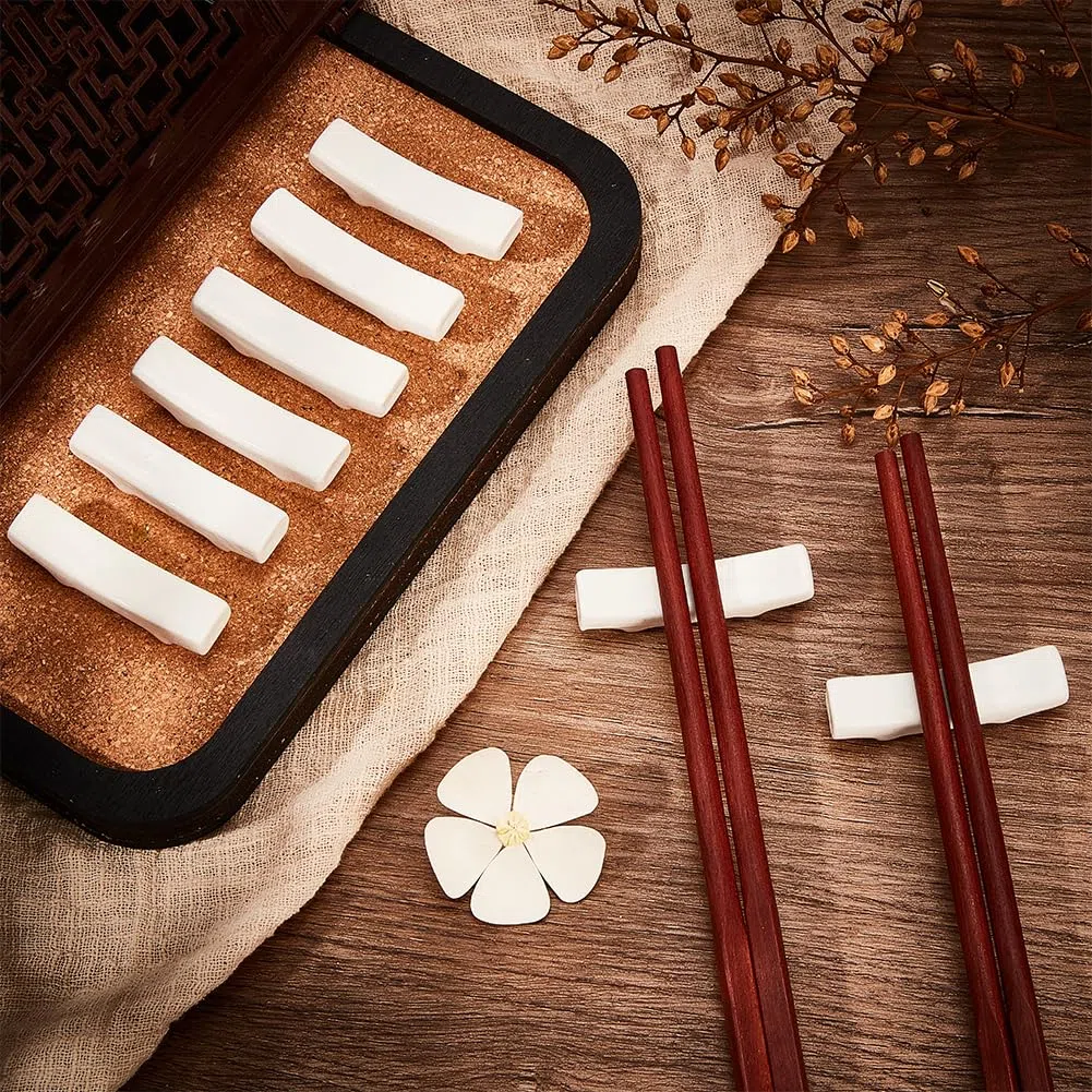 PLIGREAT 10 Pezzi Porcellana Porta Bacchette in Ceramica Chopstick Rest Chopsticks Rack Stand per cucchiaio forchetta titolare Restraunt Hotel Dinner Table Decorazione
