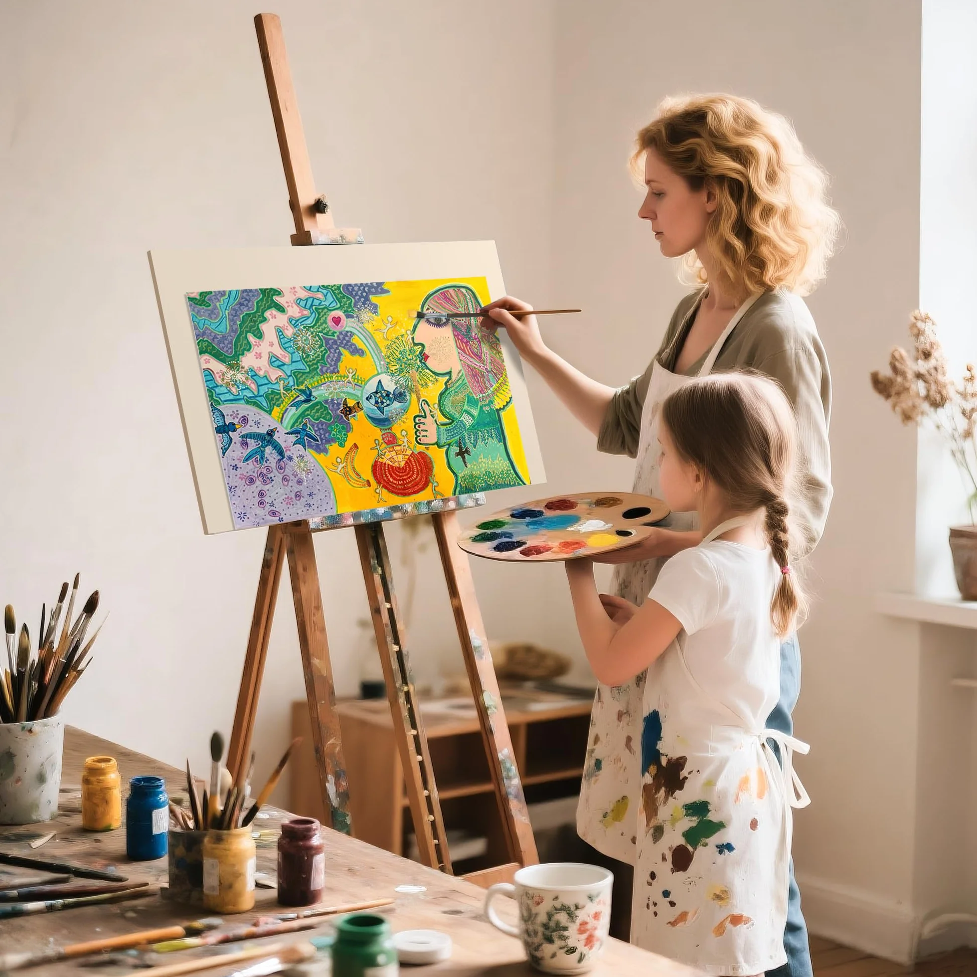 ESENG Carta su tela A2, 600 g/m2, 30 fogli, carta da colorare con struttura in tela, qualità artistica, adatta per pittura a olio, colori acrilici e pastelli ad olio