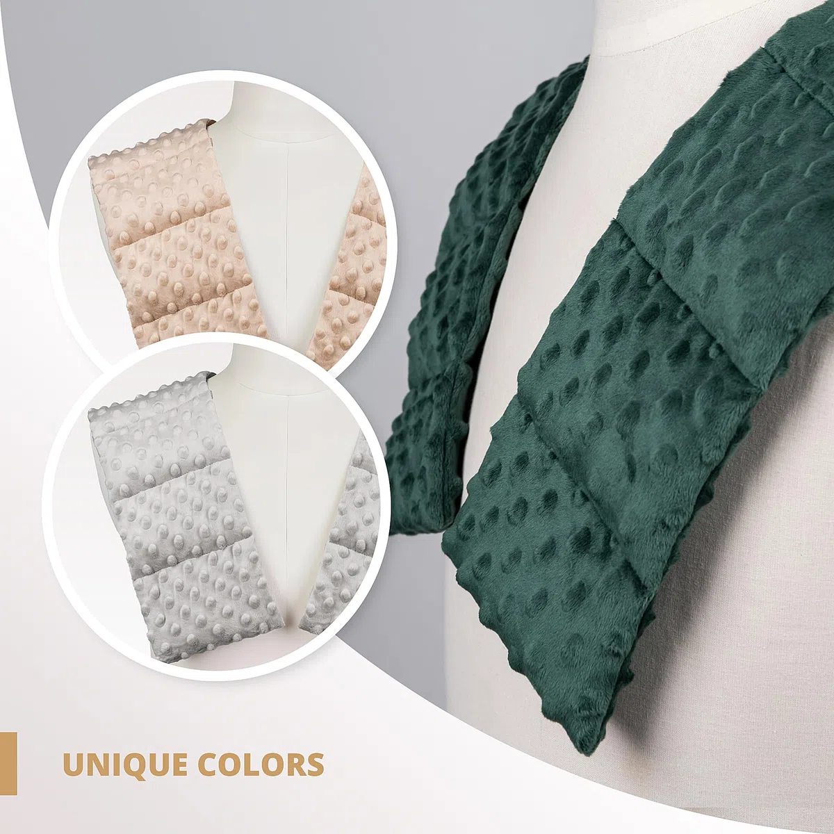 Coperta Ponderata per Spalle e Collo 2 kg - per Bambini e Adulti - Riduzione Dello Stress Autismo ADHD - Minky Argento