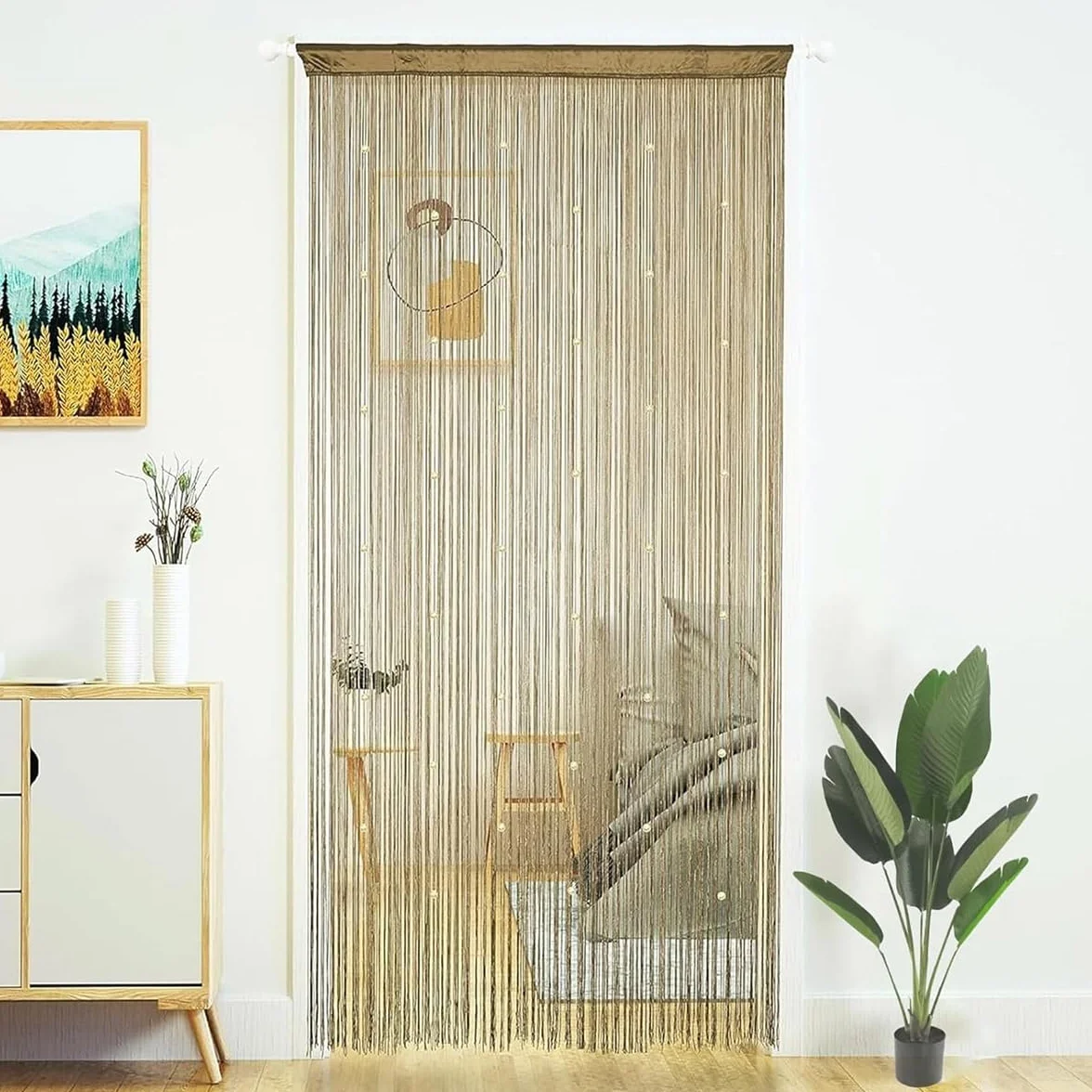 Tenda anti-mosche, portafinestra, 200 x 100 cm, tenda a fili, come divisorio o decorazione per ambienti, tende decorative con nappe glitterate per porte e finestre