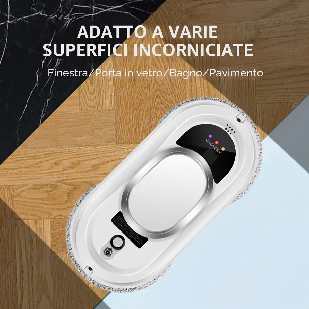 CHOVERY CL-1 Robot Lavavetri, Lavavetri Elettrico Telecomandato, Sistema di Rilevamento Intelligente dei Bordi, Lavavetri Magnetico