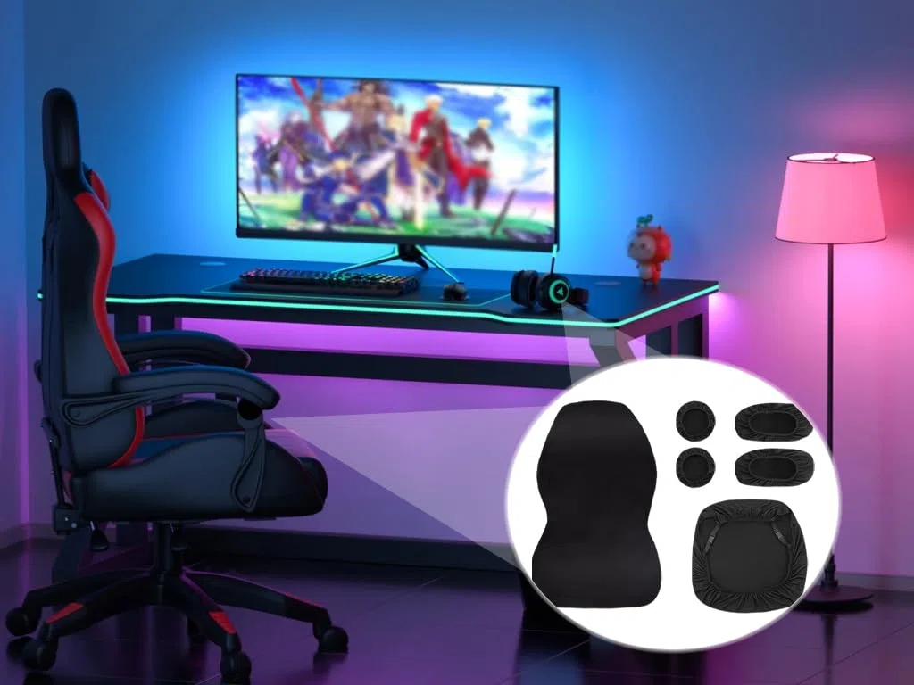 Rivestimento per Sedia da Gioco, 6 Pezzi Coprisedia da Gaming Elasticizzata, Copertura per Sedia da Gaming, Copri Sedia Gaming, Copertura per Sedia da Gaming, per Sedia Gaming, Sedie da Ufficio
