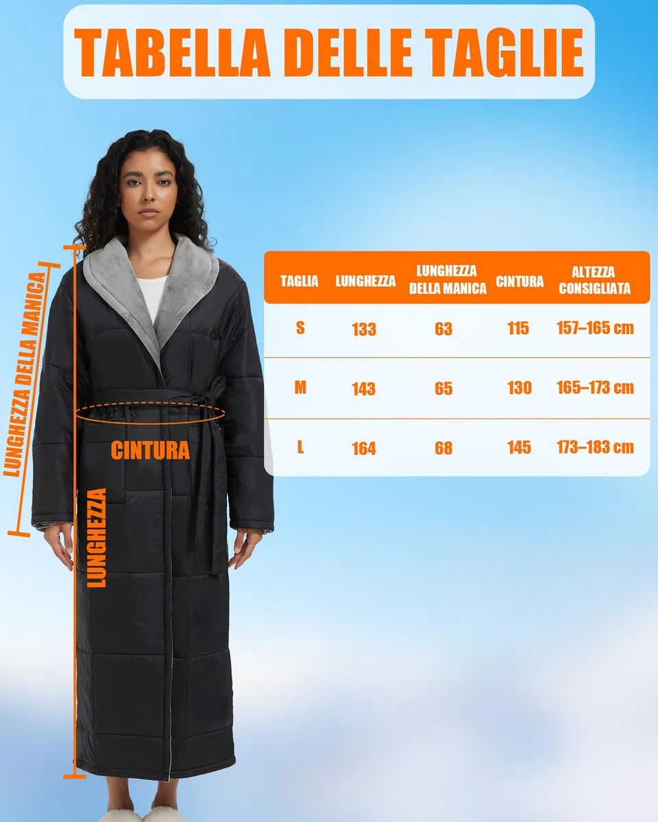 Coperta Elettrica con Maniche 20000mAh 7.4V per Uomo e Donna – Coperta con Maniche Riscaldante Portatile con Tecnologia di Riscaldamento Migliorata per Casa