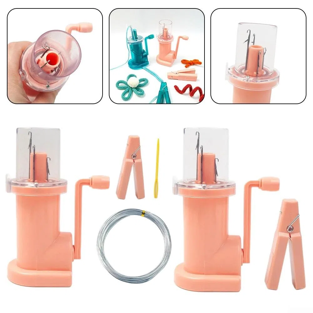 Macchina per intrecciare a mano fai da te, macchina per intrecciare la corda a manovella, mini macchina per maglieria a mano, strumento per cucire a maglia, bobina fai da te