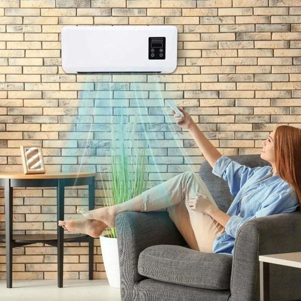 F Fityle Mini Condizionatore Portatile Split in ABS, Condizionatore Reversibile 2 in 1, 220 V, Timer Intelligente da 8 Ore, Climatizzazione da Parete per Camera da Letto, Soggiorno
