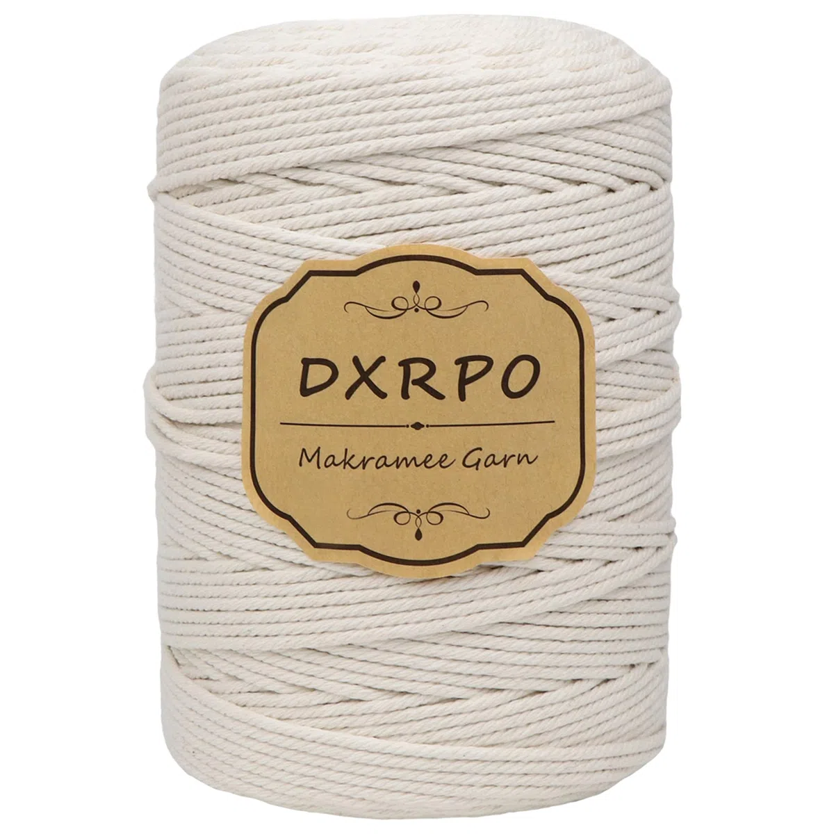 Macrame Corda 3 mm x 300 m, Filo Naturale, per Appendiabiti per Fiori, DIY Knitting Craft, Home Decor Camera da Letto e Decorazioni Nuziali (Beige)