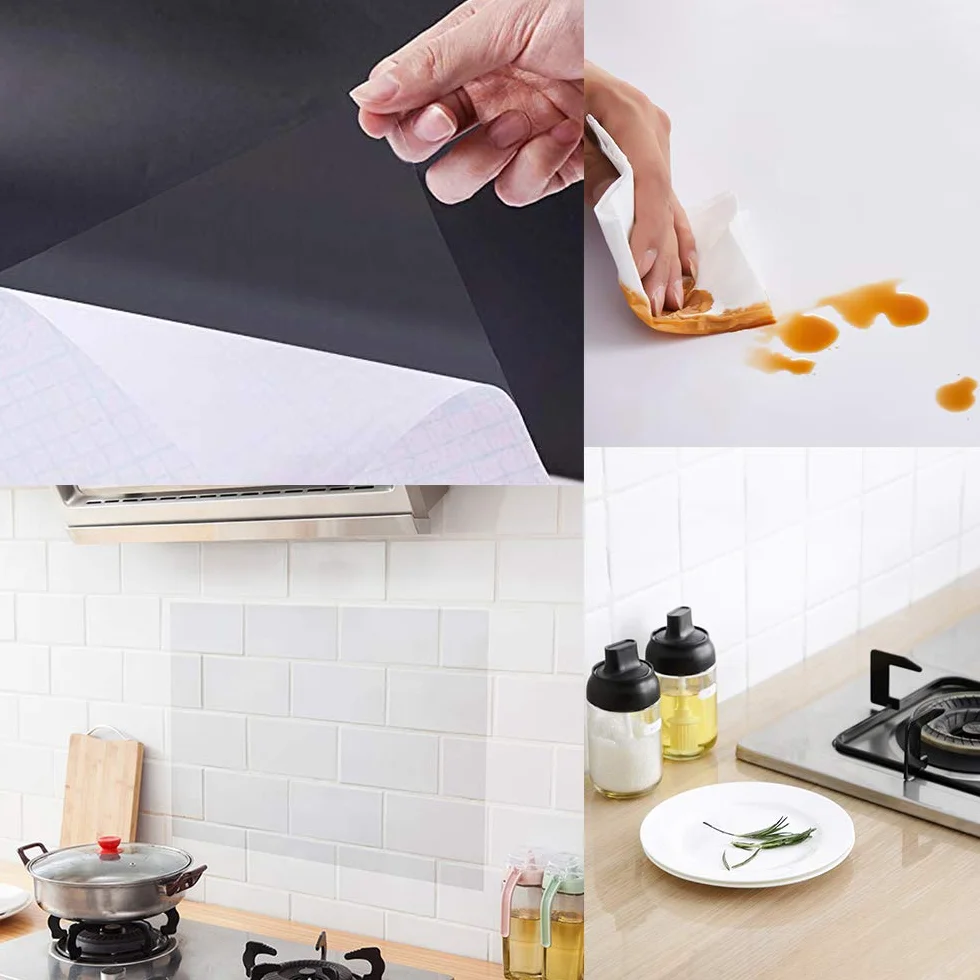 Hode Trasparente Carta Adesiva per Mobili Cucina 40x300cm, Pellicola Adesiva Pareti Piastrelle Porte RotoloDecorativo Vinile Impermeabile