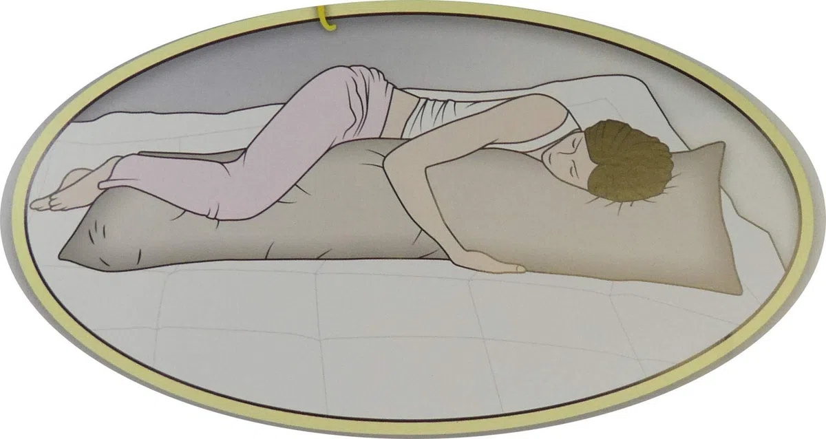 Casatessile - LOVELY NIGHT Cuscino Guanciale per Dormire sul Fianco | Sostegno e Comfort | Anti-Allergico | Adatto per Gravidanza e Allattamento | 103x29 cm, Bianco