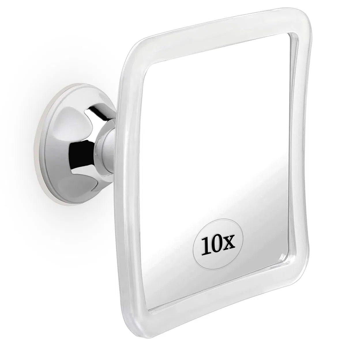 Mirrorvana Specchio ingranditore 10X per trucco con ventosa - specchio per ingrandimento portatile per truccarsi senza luce, magnifying makeup mirror - 16cm x 16cm (Quadrato)