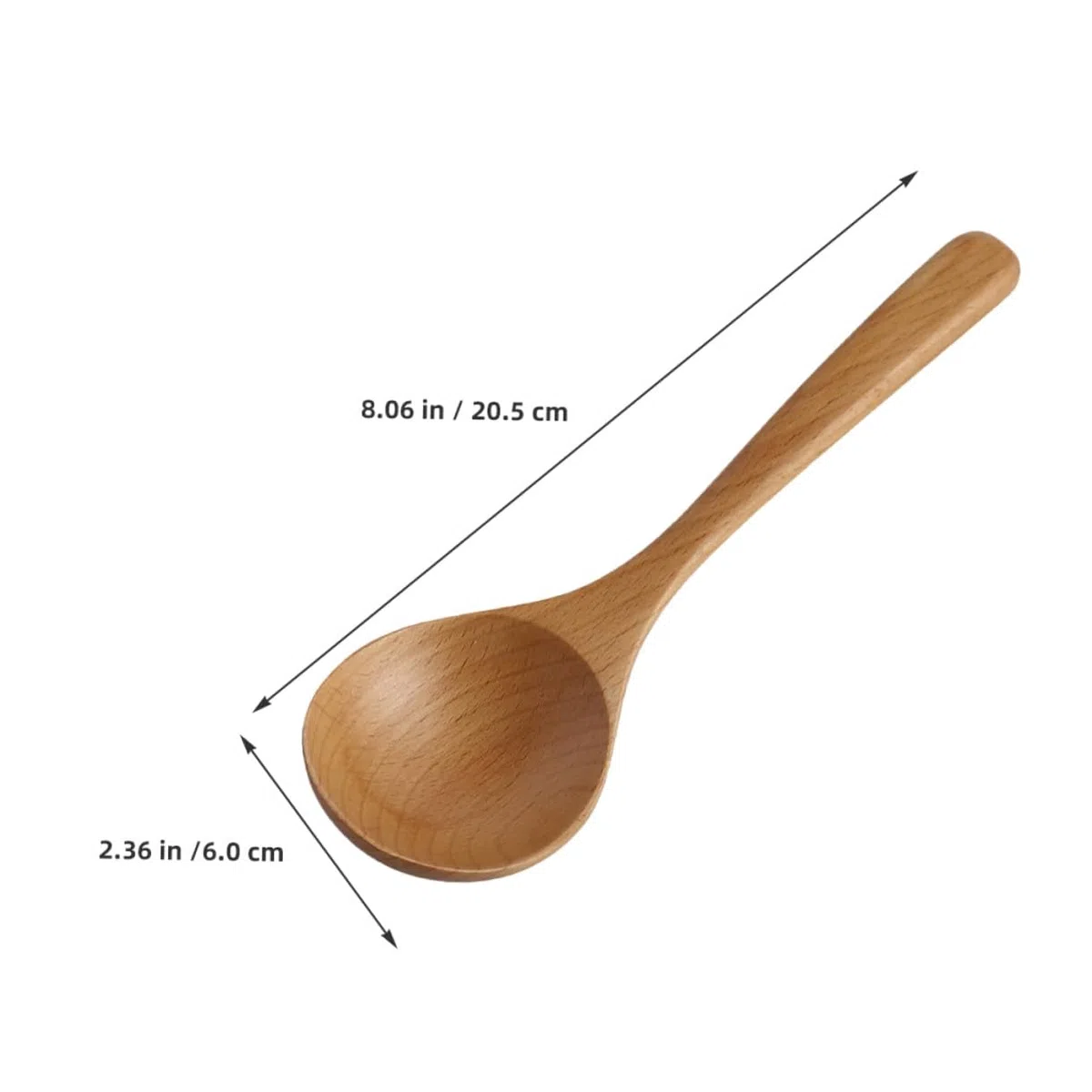 4 pezzi Cucchiai da Zuppa in Legno di Faggio Naturale Mestoli da Cucina Giapponesi con Manico lungo Ergonomico Utensili Delicati per Cucinare Zuppe Porridge e Stufati Protezione