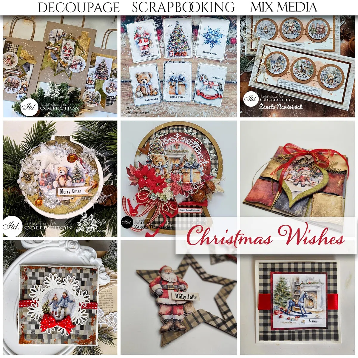 ITD Collection - Carta Scrapbook – Set di scrapbooking – Carta decorativa per fai da te – 310 x 310 mm – 10 fogli + 1 – Christmas Wishes – SLS-086