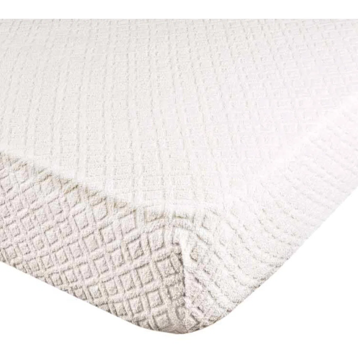 Coprimaterasso Matrimoniale Elasticizzato in Spugna Lavorata Jaquard con Angoli ed Elastici Proteggi salva Materasso Letto Misura 180x200 Altezza Materasso cm 25 Colore Bianco