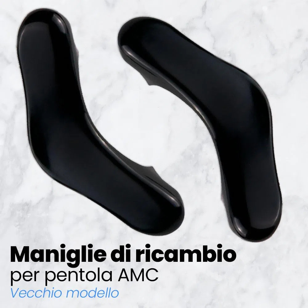 ANAKEL HOME Set 2 Maniglie per Pentola AMC, Ricambio per Pentola AMC | Bachelite Anti Scottatura, Colore Nero, Viti Incluse