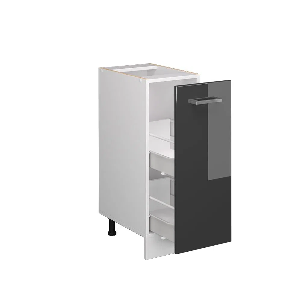 Vicco Armadio cucina dispensa alto R-Line, Antracite lucido, 30 cm senza piano di lavoro, per la libera combinazione all'interno di sistemi cucina modulari
