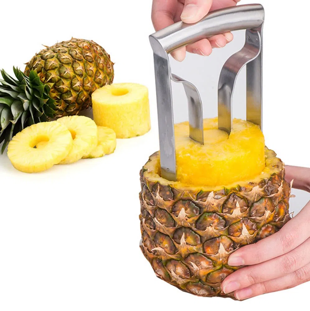 Ananas Corer in acciaio inox, aggiornato, rinforzato, più spesso, lama di peeler Premium ananas Cutter Corer frutta affettatrice strumento da cucina