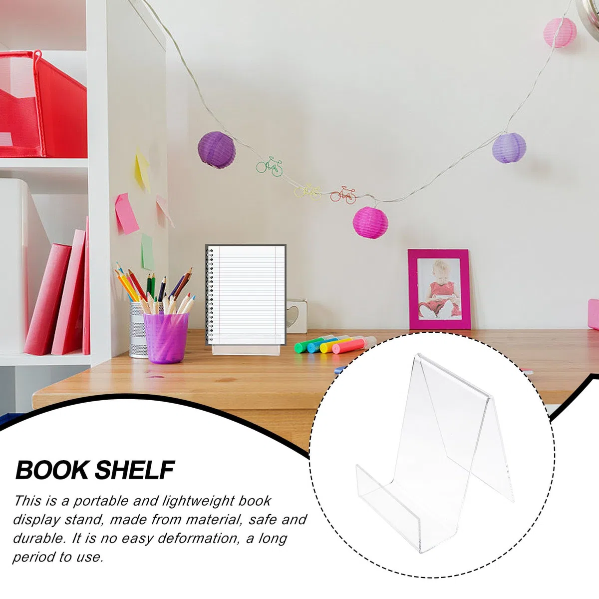 Espositore Elegante e Funzionale in Trasparente Acrilico 2 Pezzi Libri per Design Verticale Porta Tablet Cellulare Ufficio e Casa