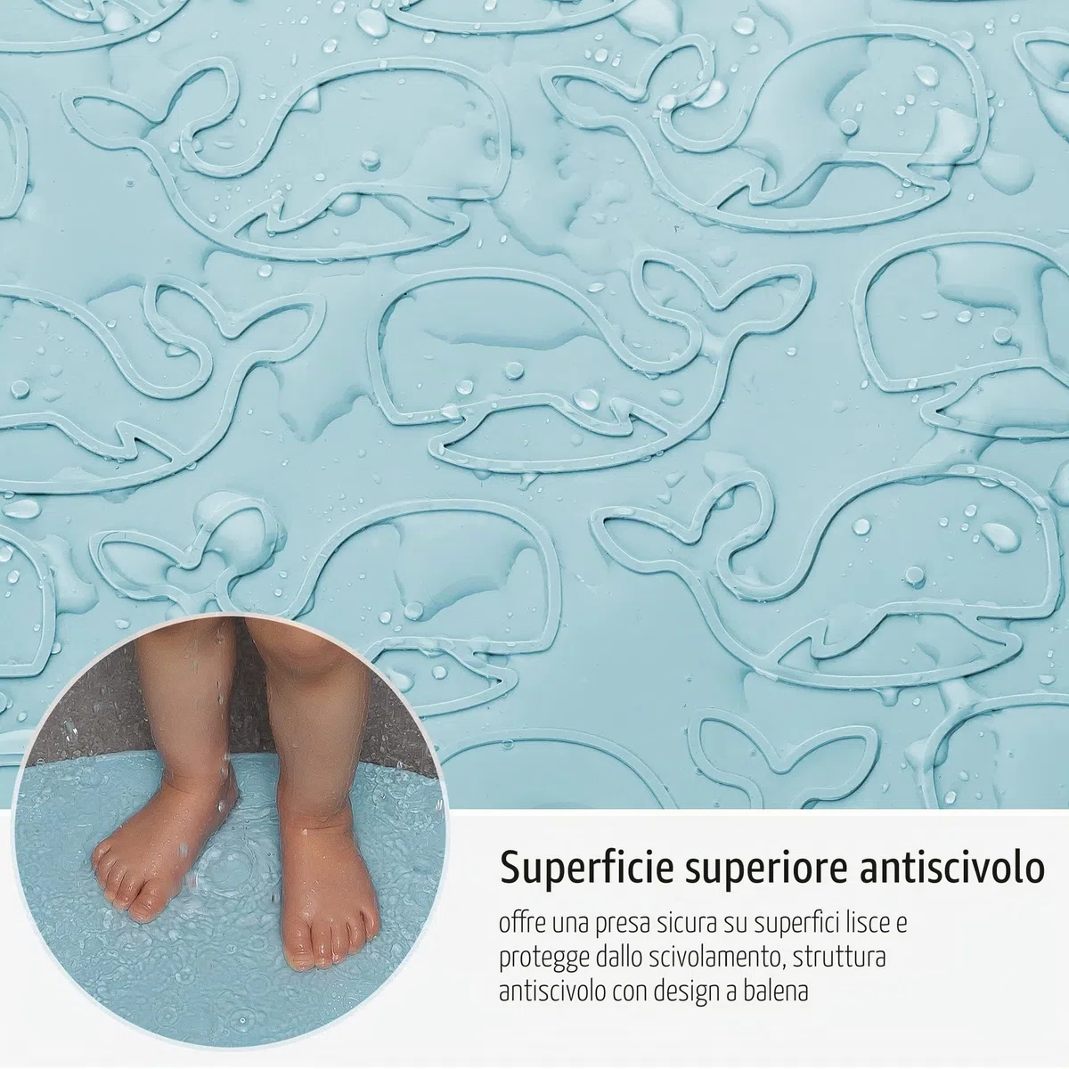 reer - MyHappyBath Mat - Tappetino per vasca da bagno, superficie antiscivolo con motivo di bosco, 42 x 25 cm