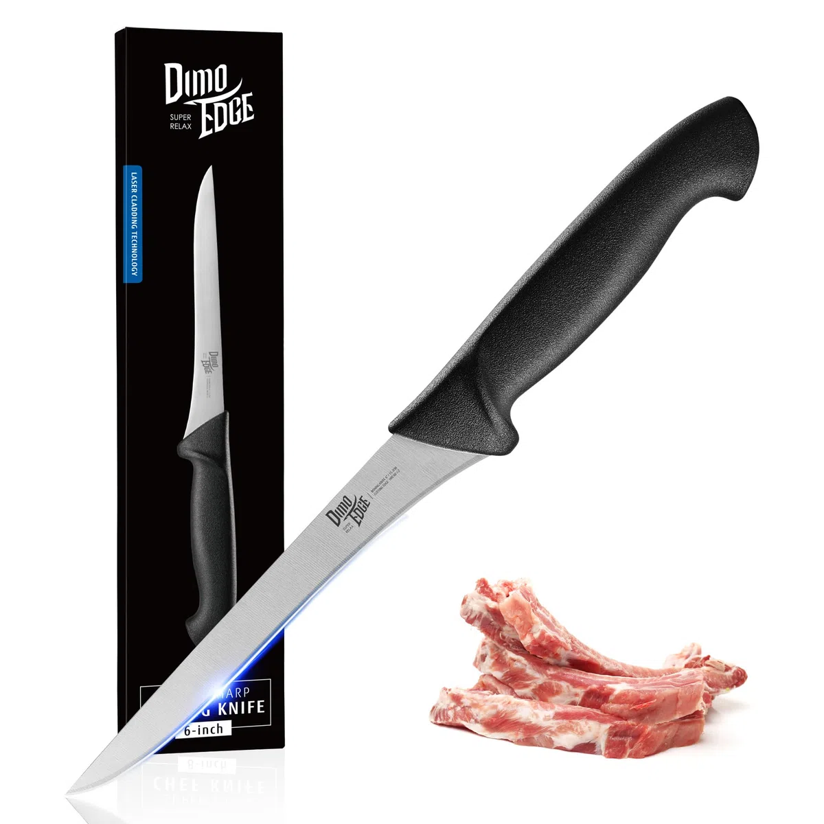 Dimoedge Coltello per Sfilettare Pesce, Coltello Disosso Super Affilato, Coltelli da Cucina Professionale, Lama Acciaio Inossidabile 15 cm