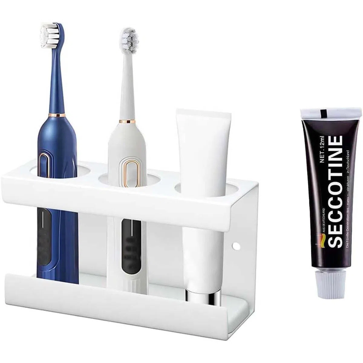 Porta Spazzolino Elettrico, Portaspazzolino da Parete Senza Foratura, Portaspazzolini da Bagno da Parete, 3 Foro Portaspazzolino Elettrico, Resistente All'Umidità e All'Assorbimento Dell'Acqua
