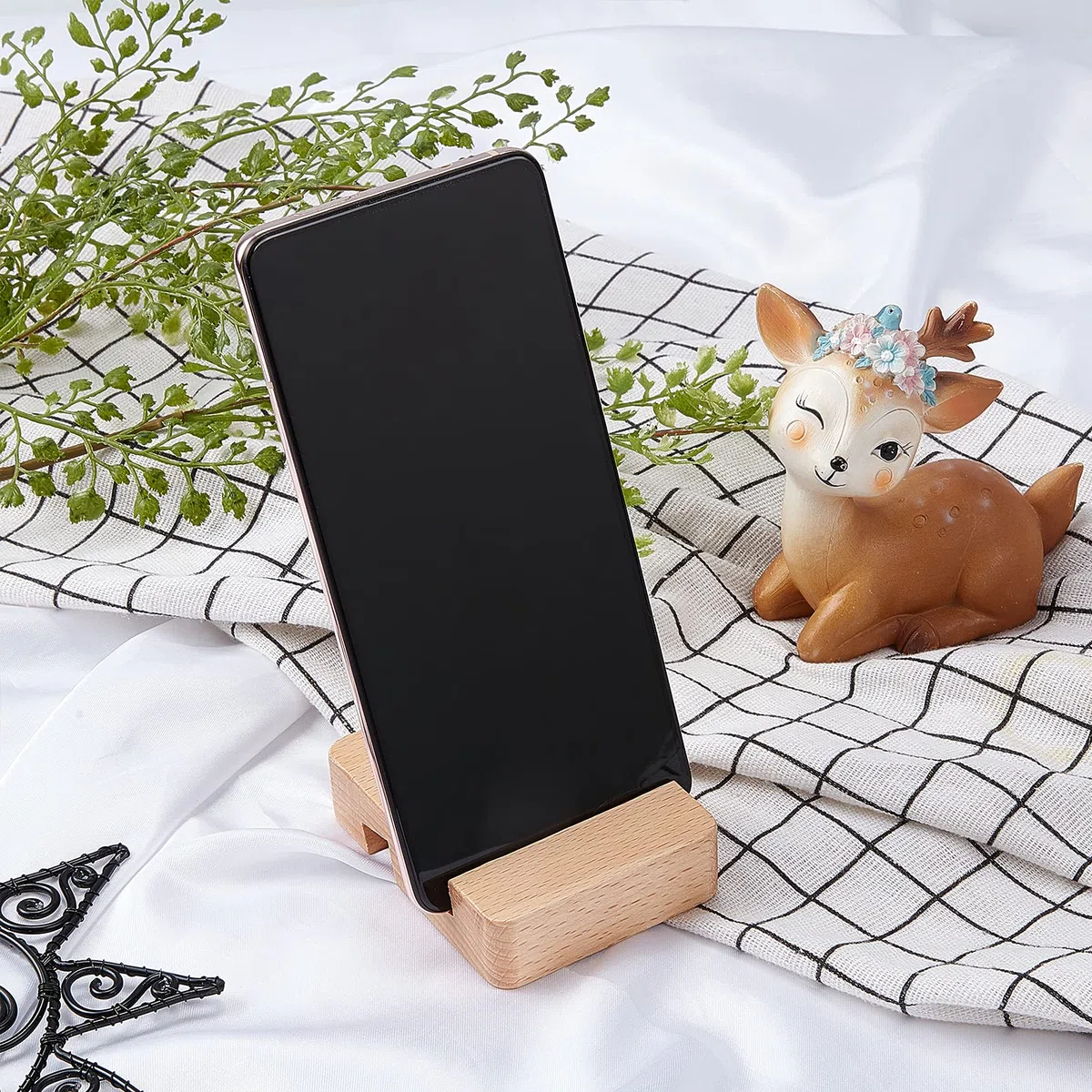 NBEADS 4pz Supporto per Telefono Cellulare in Legno da 8x6x2 cm Supporto Tablet Legno Universale Supporto per Tablet Portatile per Supportare Il Telefono in Ufficio A Casa
