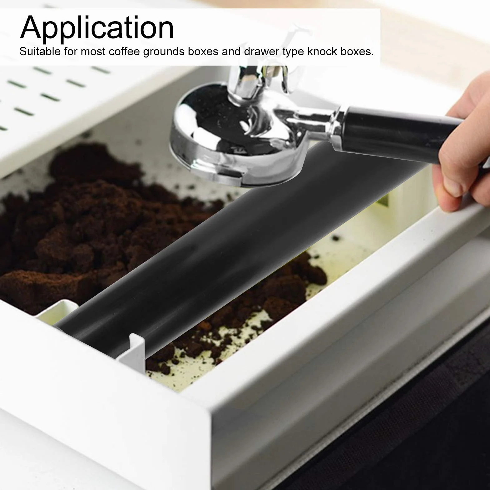 Asta per bussare al caffè Barra contenitore per fondi di caffè in plastica poliuretanica durevole per accessori per la preparazione del caffè in ufficio domestico Facile da (Nera)
