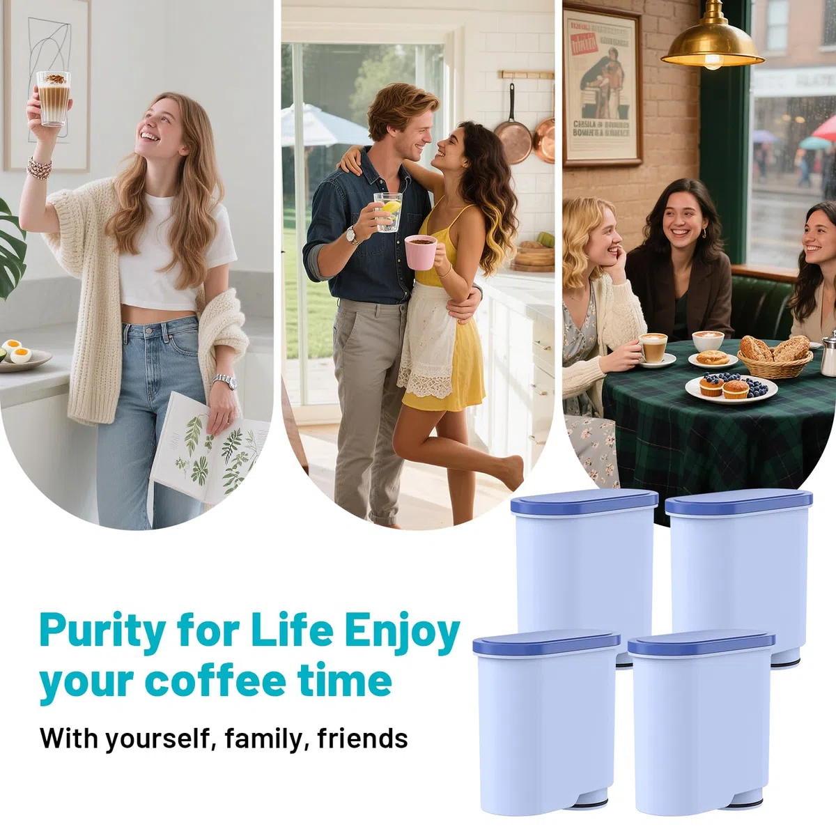 Filtro acqua di ricambio per Philips AquaClean CA6903/10 CA6903/22 CA6903, compatibile con le macchine da caffè completamente automatiche Saeco e Philips confezione da 4