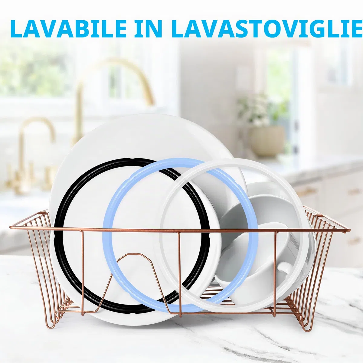 Mocoosy 3PCS Anello di tenuta in silicone per vaso istantaneo 6 qt, guarnizione di ricambio per guarnizioni Insta Pot 6 quarti Anello di tenuta Instapot Grado alimentare per IP-DUO60,IP-LUX60,IP-DUO50