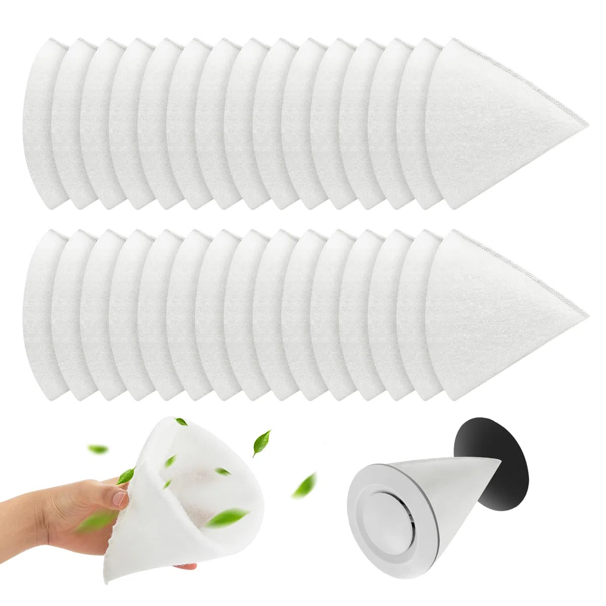 30 filtri conici dn 125, sistema di ventilazione G4, tappetino filtrante G4, diametro 125 mm, lunghezza 180 mm, spessore 8 mm, sistema di ventilazione di ricambio per Zehnder, Maico, Pluggit, Helios