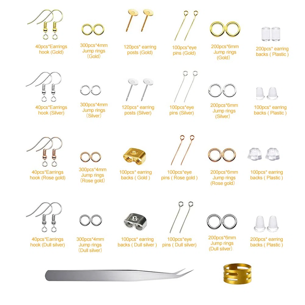RANJIMA 3600 Pezzi Kit Collane Fai Da Te Adulti, Set per la Creazione di Gioielli, Eiparazione di Orecchini Braccialetti Collane Fai da te per Principianti Kit di Creazione di Gioielli per Adulti