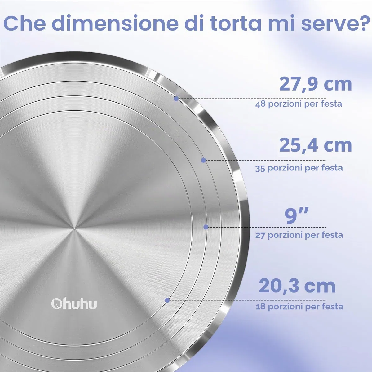 Ohuhu Piatto Girevole per Torte, 12 Pollici Decorazioni Torte Pasticceria in Alluminio, Vassoio per Torte Girevole