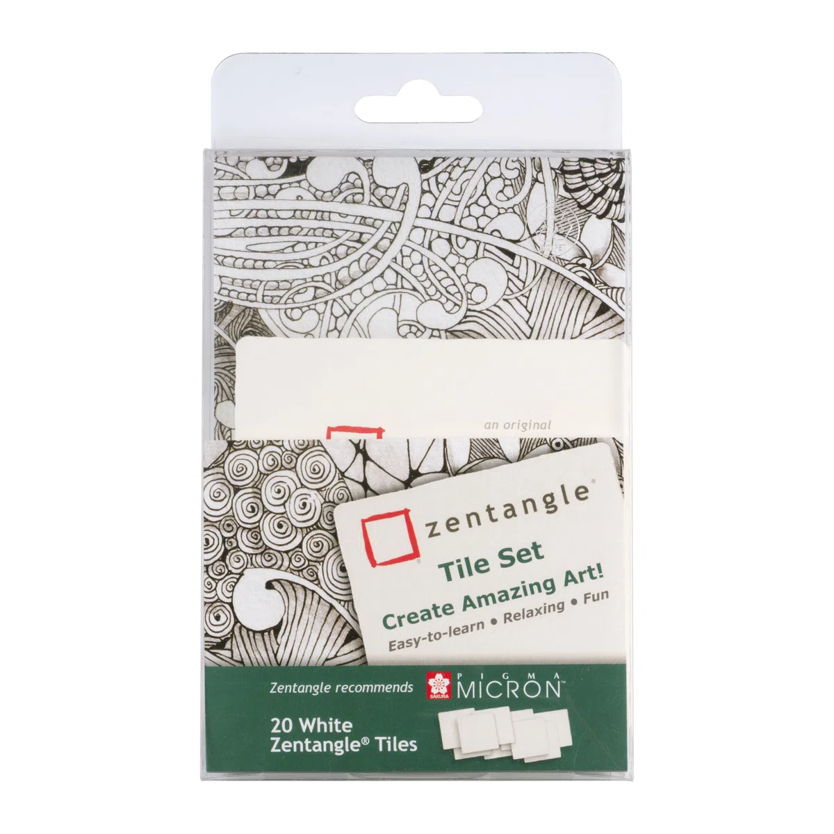 SAKURA Set di Strumenti Zentangle - Set di Carta da Disegno da 20 Pezzi con Tessere Zentangle Originali - Ideale per artisti e Principianti