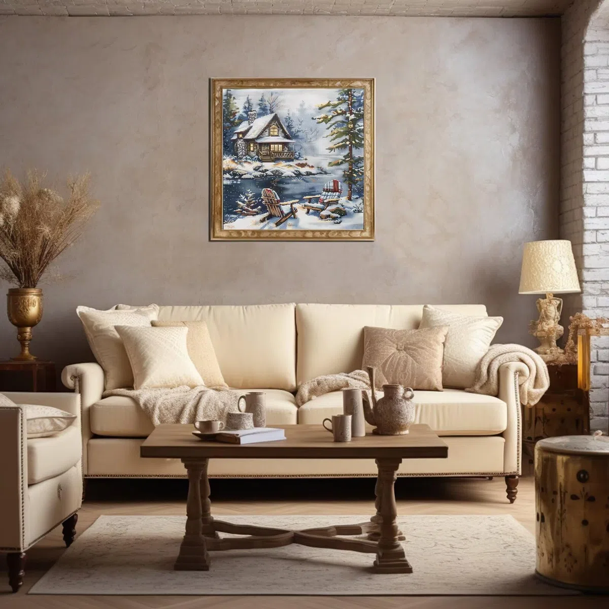 Xinpinzhou Kit Punto Croce Prestampato da Ricamare Completo, 11CT, 40x40 cm | Schemi Facili per Principianti, Set Ricamo Completato ha Aspetto Raffinato per Decorazioni Parete o Regalo Mamma