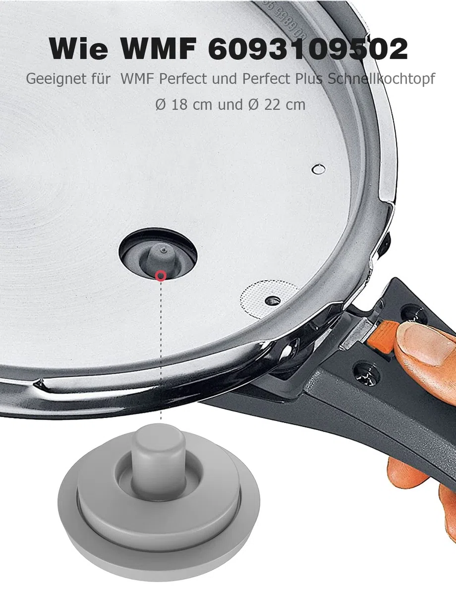Mellbree Anello di tenuta per WMF, 22 cm, guarnizione con 1 segnale di cottura, 6068559990 6068559997, ricambio per pentola a pressione per WMF e Silit 3 4,5 6,5 8,5 l, silicone