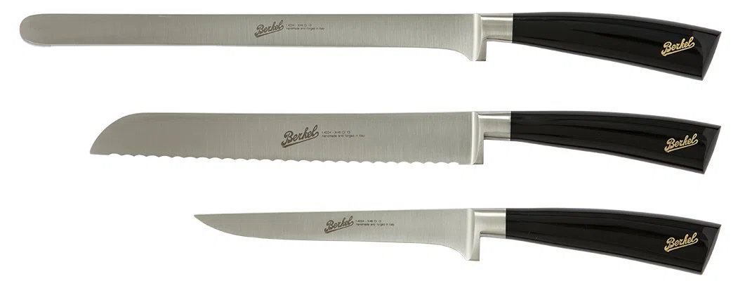 Elegance Set prosciutto 3 coltelli Nero