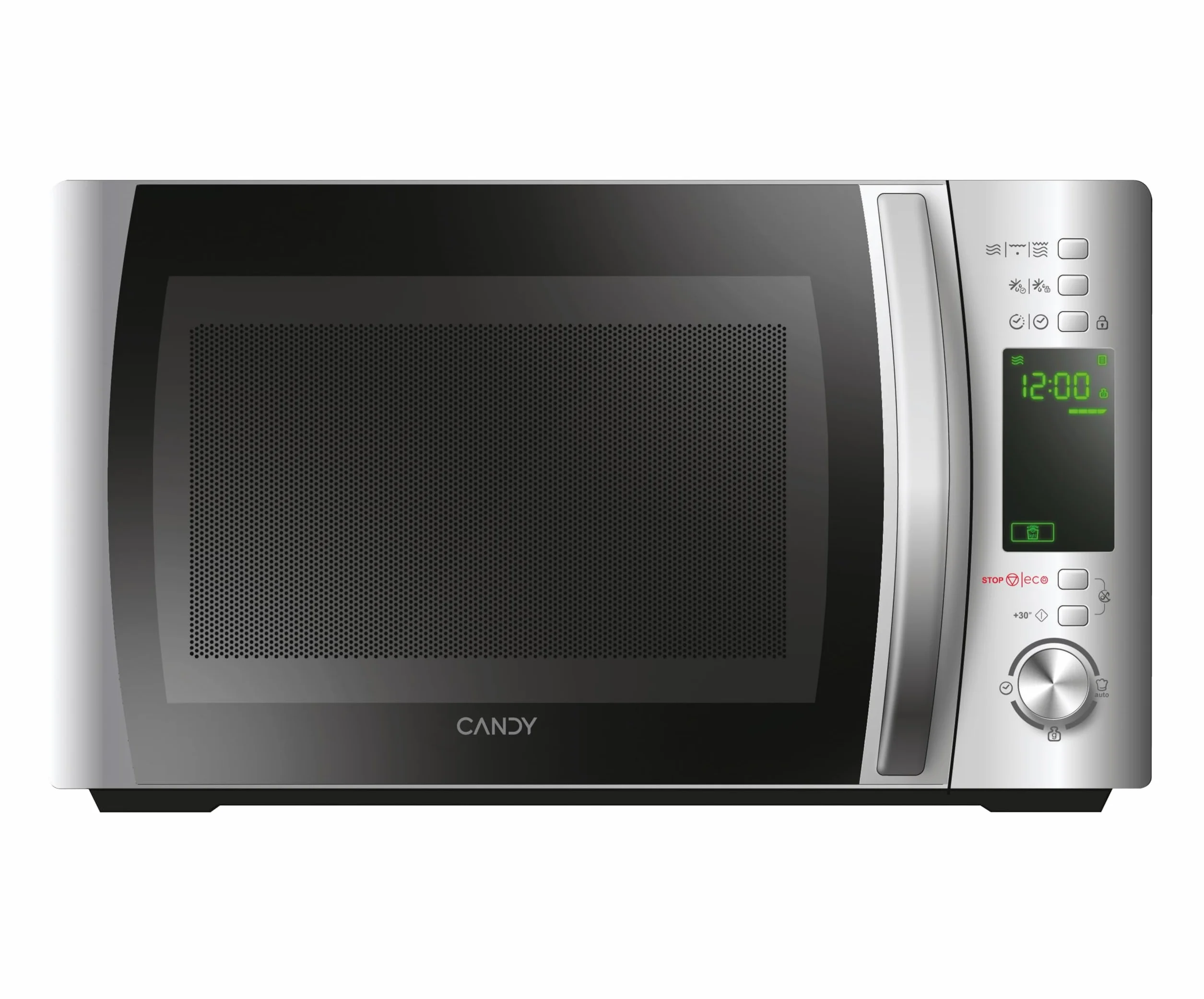 Candy COOKinAPP Forno a Microonde con Grill, 20 Litri, 700W, 40 Programmi, App Simply-Fi, Funzione Defrost e Start Express, Child Lock, Libera Installazione, 44 x 35,75 x 25,9 cm, Argento - CMXG20DS