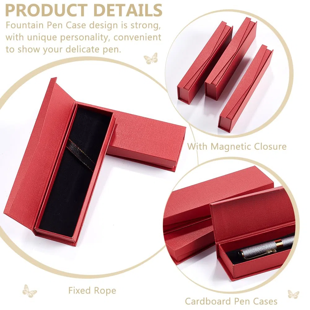 BENECREAT 10 confezione Regalo A Sfera Rosso Scuro con Chiusura Magnetica, Collana Lunga Astuccio In Cartone per Orologi, Penne, Collane, Bracciali, 17x5.25x2.45cm
