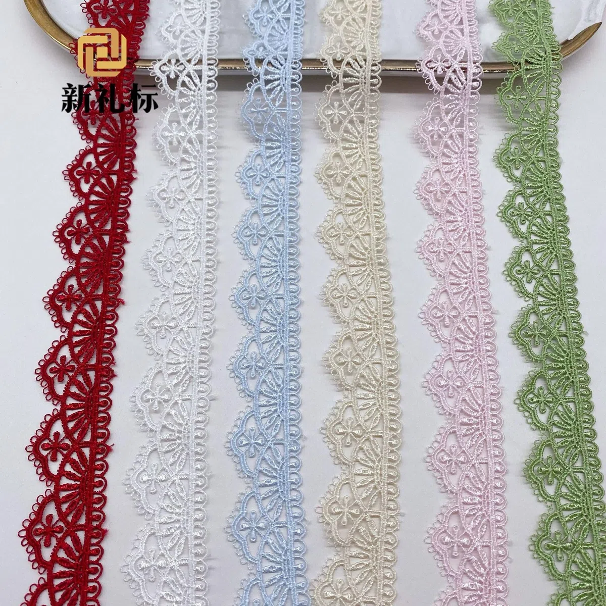10 yards (circa 9,14 metri) di ricamo in pizzo, larghezza 2,7 cm, nastro in pizzo, nastro decorativo, abito da sposa, nastro all'uncinetto, bordo in pizzo, per cucito fai da te, artigianato