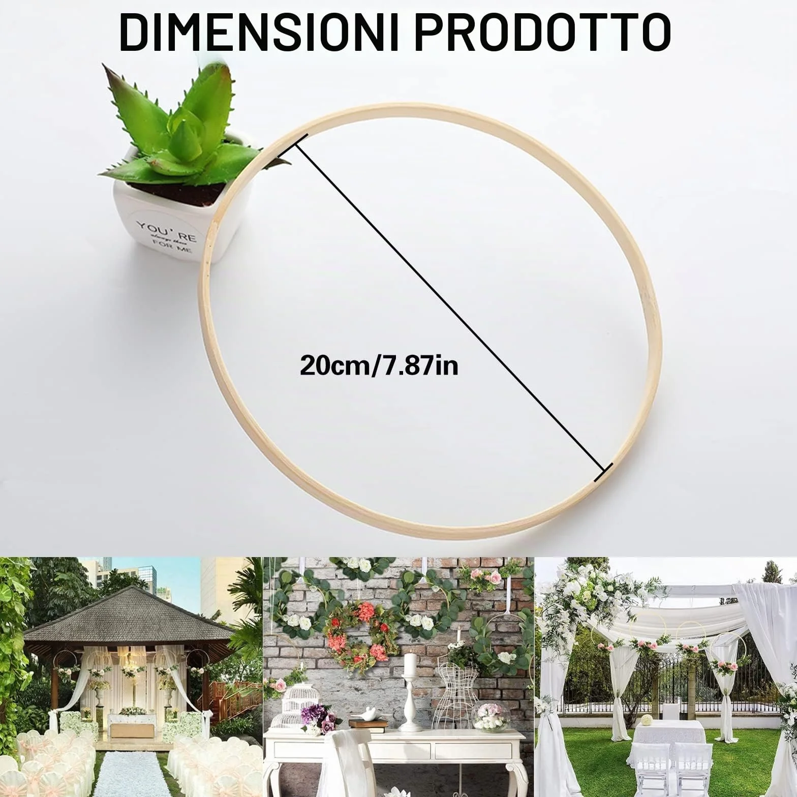 Set di 6 anelli da 20 cm per acchiappasogni e decorazioni da parete