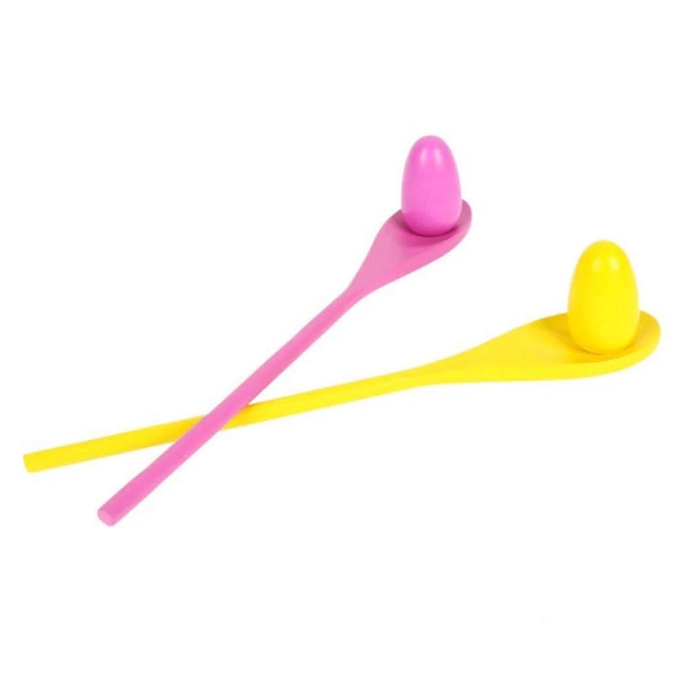 12 Pcs Egg Cucchiaio Set di Gioco,Egg and Spoon Relay Race Cucchiaio Uovo Giocattolo per Bambini