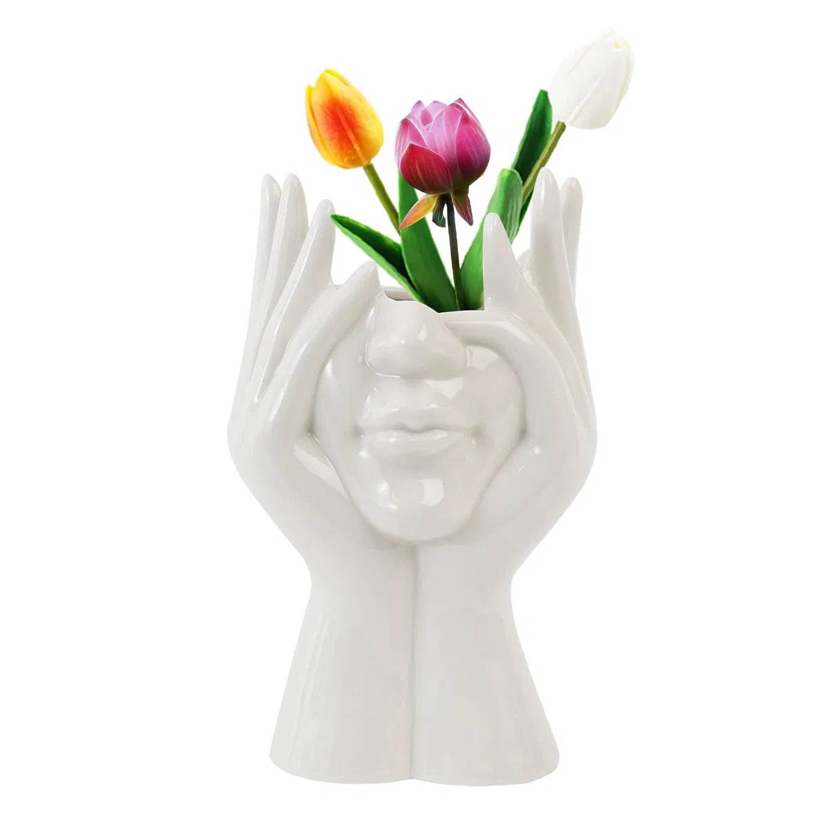 Artistico Testa Vaso Astratto: Nizirioo Moderno Elegante Forma Femminile Semicorpo Corpo Umano Vaso Fiore Boho Decorazione Da Tavolo Ufficio Cucina Casa