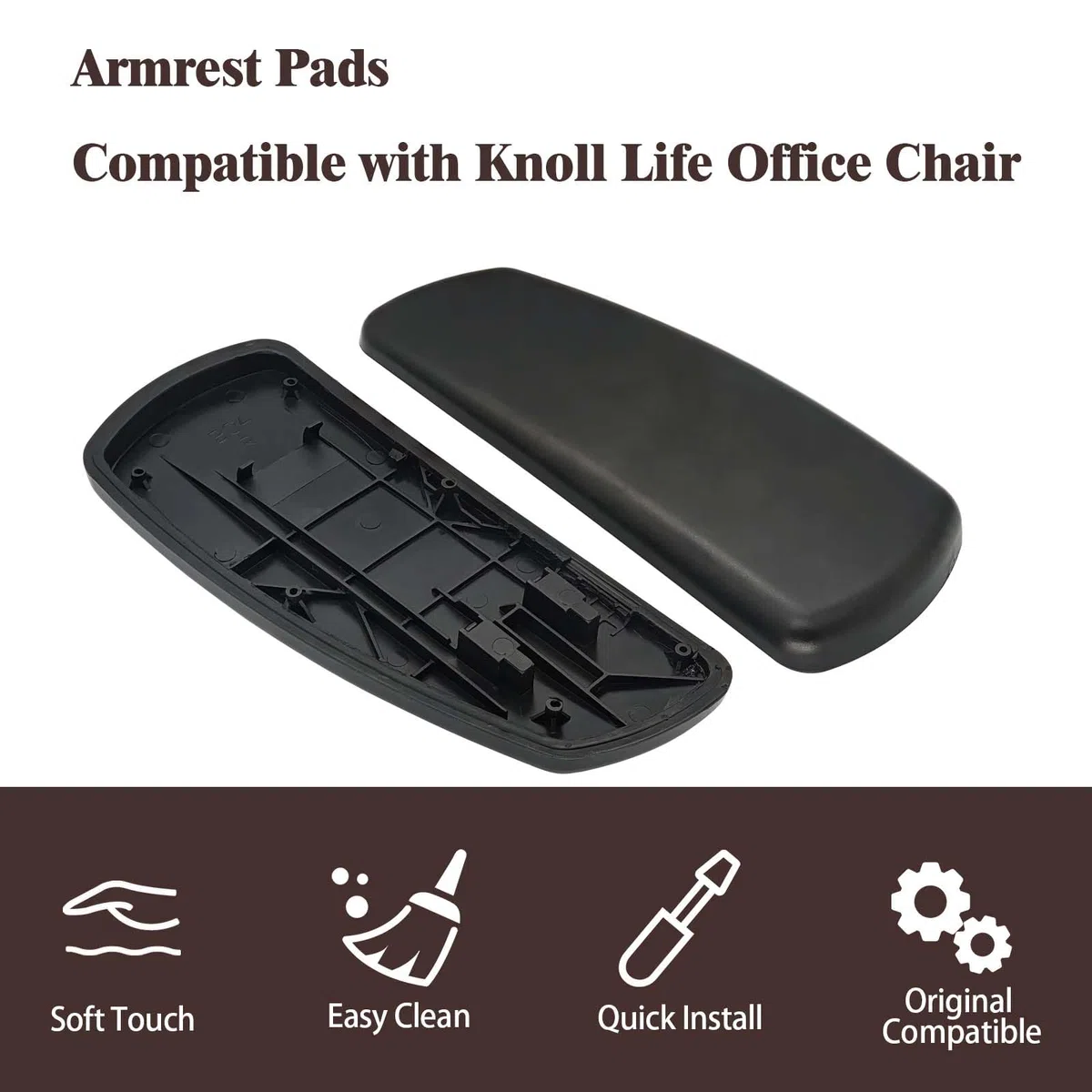 Braccioli ad alte prestazioni per sedie da ufficio Knoll Life – Braccioli di ricambio con viti per migliorare comfort e supporto per spazi di lavoro