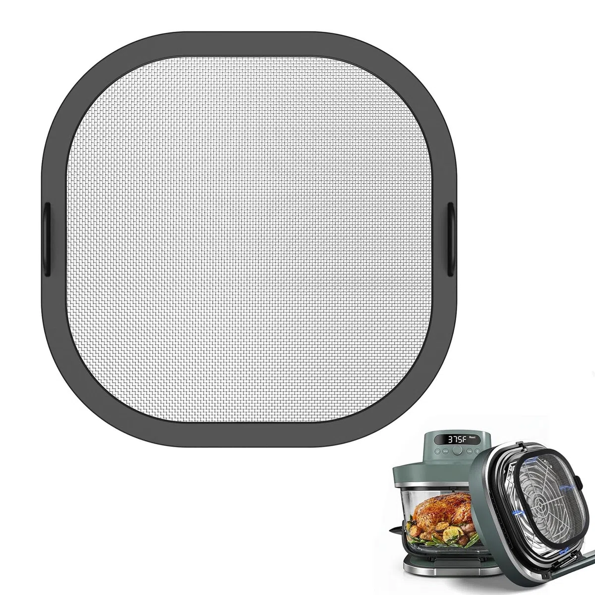 3 Pezzi Stampi Silicone e Griglia Anti Proiezione Magnetica in Acciaio Inox per Ninja CRISPi Friggitrice ad aria AS101EU, Air Fryer Accessori per Ninja Air Fryer AS101EU (1)