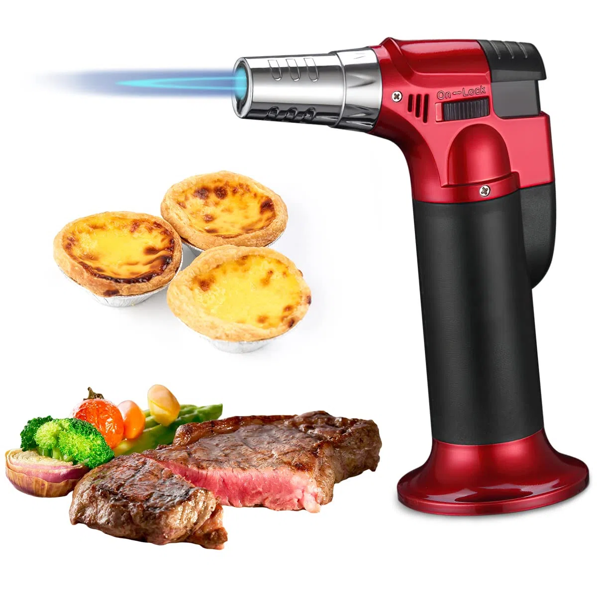 Bruciatori da Cucina Butano, XiXiRan Cannello da Cucina Professionale, Torcia Cucina don Blocco di Sicurezza, Accendino Torcia Ricaricabile, Torcia con Fiamma Regolabile, Fiamma Ossidrica da Cucina